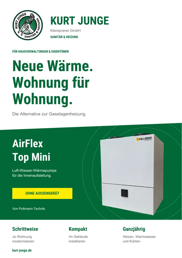 Kurt Junge — Flyer Wärmepumpe